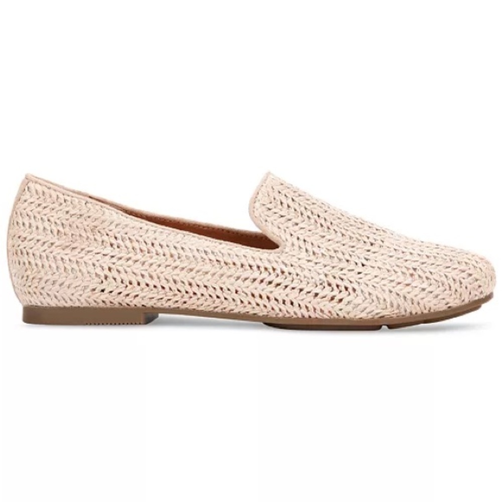 GENTLE SOULS Kenneth Cole Leather Woven Natural Beige Eugene Smoking Flats EUC 8 - Picture 2 of 12